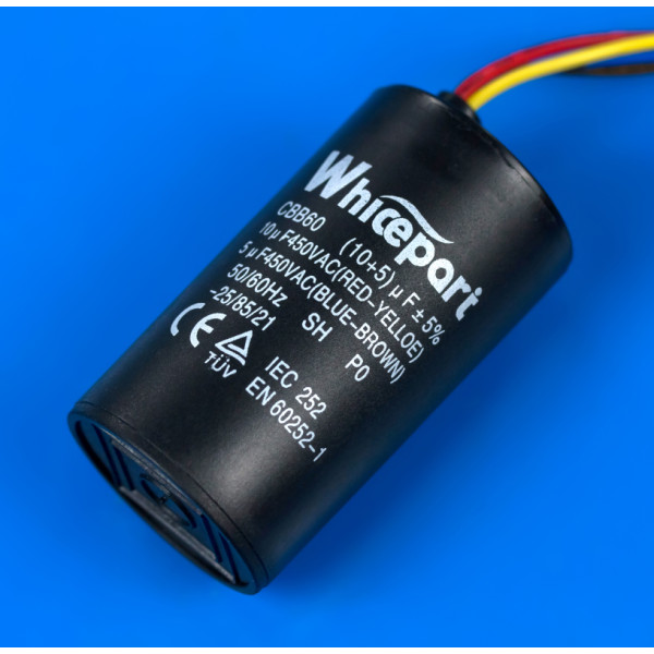 Конденсатор двойной для стиральной машины 10+5Mf 450V Saturn CBB60