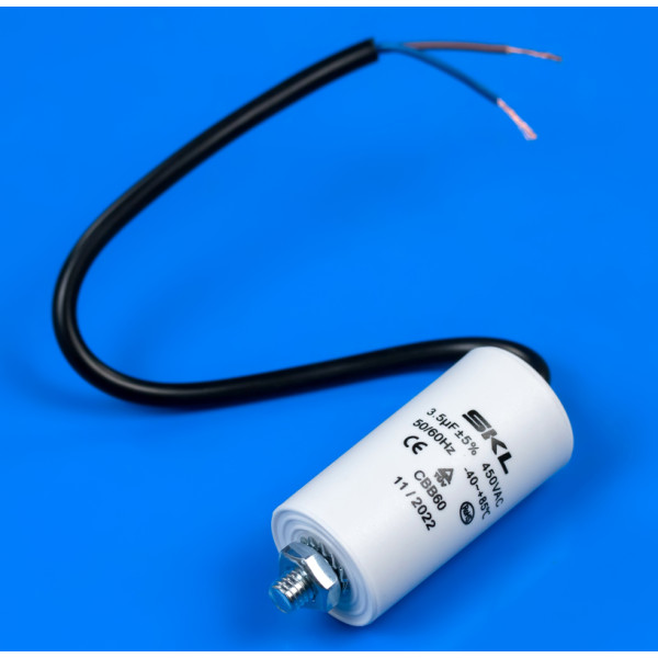 Конденсатор для стиральной машины 3,5 Mf 450V с проводом SKL