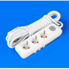 Электроудлинитель 3 розетки 5м с заземлением и выключателем Viko Power-Extend