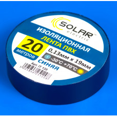 Изолента синяя Solar 19мм х 20м