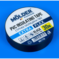 Профессиональная огнестойкая изолента Molder 0,13х19мм 30м черная