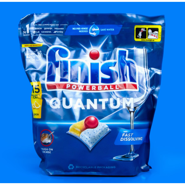 Капсулы для посудомойки Finish Quantum Lemon, 115 шт