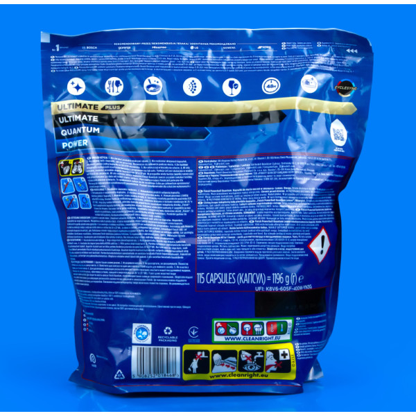 Капсулы для посудомойки Finish Quantum Lemon, 115 шт